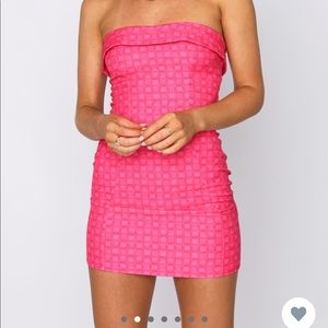 White Fox Got me hooked mini dress hot pink size xs
